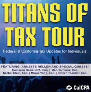 CALCPA to Webcast on Federal and California Tax Update