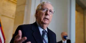 Mitch McConnell pulls back on the red infrastructure line on the price tag